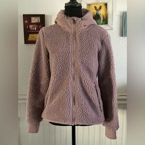 MPG Cozy Mauve Teddy Bear Sherpa Jacket XS